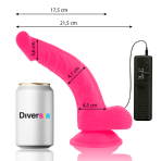 DIVERSIA - FLEXIBLE VIBRATING DILDO PINK 21.5 CM -O- 4.5 CM - imagine 2