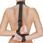 FETISH SUBMISSIVE BONDAGE - COLLAR  WRIST CUFFS BODY RESTRAINT SET - imagine 3