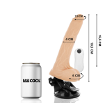 BASECOCK - VIBRADOR REALÍSTICO ARTICULABLE CONTROL REMOTO NATURAL 18.5 CM -O- 4 CM - imagine 2