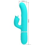 PRETTY LOVE - RABBIT VIBRATOR WITH LICKING AQUA GREEN - imagine 2
