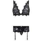 LIVCO CORSETTI FASHION - BELITA LC 90231 SUJETADOR + PANTY + LIGUERO NEGRO S/M - imagine 5