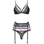LIVCO CORSETTI FASHION - SNEHANA LC 90443 SUJETADOR + LIGUERO + PANTY NEGRO - imagine 3