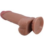 PRETTY LOVE - SLIDING SKIN SERIES REALISTIC DILDO WITH SLIDING BROWN SKIN SUCTION CUP 19.4 CM - imagine 4