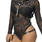 SUBBLIME - BODY HARNESS ADJUSTABLE STRAPS LEATHER BLACK ONE SIZE - imagine 2