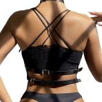 SUBBLIME - LEATHER RING CHEST HARNESS BLACK ONE SIZE - imagine 3