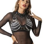 SUBBLIME - HARNESS BRA AND NECKLACE WITH CHAINS ONE SIZE - imagine 2