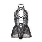 SUBBLIME - TEDDY CUELLO HALTER ESPALDA DESCUBIERTA ENCAJE NEGRO S/M - imagine 5