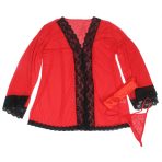 SUBBLIME - BATA TELA TRANSPARENTE DETALLE ENCAJE ROJO S/M - imagine 5