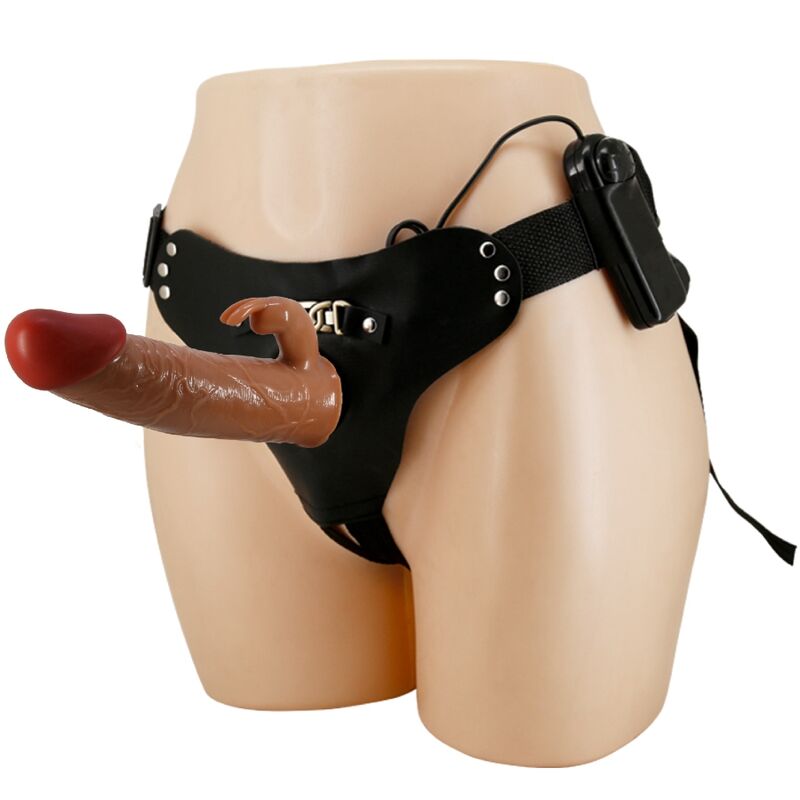 img_177810_1c8888d2c95f26737dd98af19f1b1302_1.jpg PRETTY LOVE - MARION HARNESS UNIVERSAL BRIEFS WITH VIBRATION DILDO 19 CM BROWN - imagine 1