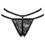 LIVCO CORSETTI FASHION - NOMADE TANGA CROTCHLESS NEGRO - imagine 3
