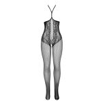 SUBBLIME - 951849 OPEN CUP FISHNET BODYSTOCKING AND HALTER NECK BLACK ONE SIZE - imagine 4