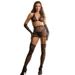 SUBBLIME - 952174 FISHNET BODYSTOCKING WITH GLOVES AND DIAMONDS BLACK ONE SIZE - imagine 3