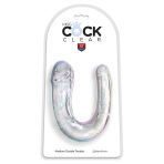 KING COCK - DOUBLE TROUBLE DOUBLE DILDO 33 CM CLEAR - imagine 2