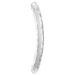 KING COCK - DOUBLE TROUBLE DOUBLE DILDO 46 CM CLEAR - imagine 3