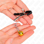 KINK - GOLD JINGLE BELL PENDANT NIPPLE CLAMPS 6 CM - imagine 3