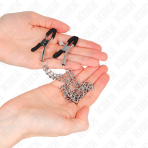 KINK - NIPPLE CLAMPS WITH 2 THICK CHAINS SILVER 20/23 CM - imagine 3