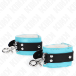 KINK - PREMIUM LOCKABLE WRIST RESTRAINTS BLACK / BLUE ADJUSTABLE 21-28 CM X 5.5 CM - imagine 3
