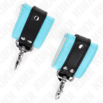 KINK - PREMIUM LOCKABLE WRIST RESTRAINTS BLACK / BLUE ADJUSTABLE 21-28 CM X 5.5 CM - imagine 4