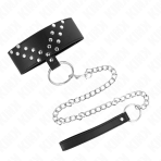 KINK - NECKLACE WITH BELT 65 CM WITH V RIVET ADJUSTABLE 36-43 CM X 5 CM - imagine 2