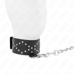 KINK - NECKLACE 65 CM WITH LEASH WITH SILVER STUDS MODEL 3 ADJUSTABLE 36-43 CM X 5 CM - imagine 3