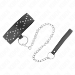 KINK - NECKLACE 65 CM WITH LEASH WITH SILVER STUDS MODEL 3 ADJUSTABLE 36-43 CM X 5 CM - imagine 2