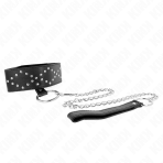 KINK - NECKLACE 65 CM WITH LEASH WITH SILVER STUDS MODEL 3 ADJUSTABLE 36-43 CM X 5 CM - imagine 4