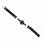 KINK - BREATHABLE BALL 4 CM GAG WITH DOUBLE RIVET MODEL 1 BLACK 62.5 x 2.5 CM ADJUSTABLE 42-58 CM - imagine 3