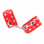 KINK - WRISTBANDS WITH DOUBLE LINE OF ADJUSTABLE STUDS RED - imagine 2