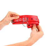 KINK - RED WRIST RESTRAINTS WITH BLACK HEART INLAY ADJUSTABLE 21-28 CM X 5.5 CM - imagine 4
