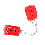 KINK - RED WRIST RESTRAINTS WITH BLACK HEART INLAY ADJUSTABLE 21-28 CM X 5.5 CM - imagine 2