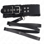 KINK - NECKLACE WITH BELT 116 CM WITH BLACK LEATHER STRAP ADJUSTABLE 40-48 CM X 6 CM - imagine 5
