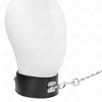 KINK - NECKLACE WITH BELT 65 CM WITH WIDE BLACK STRAP ADJUSTABLE 33.5-41 CM X 5 CM - imagine 2