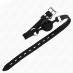 KINK - FULL SILICONE GAG 55 x 2 CM WITH 4 CM BALL SIZE S BLACK ADJUSTABLE 35-51 CM - imagine 3