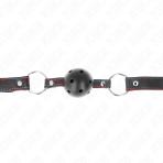 KINK - HOLLOW HARD BLACK BALL GAG MODEL 2 65 x 2.5 CM - imagine 4
