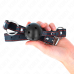 KINK - HOLLOW HARD BLACK BALL GAG MODEL 2 65 x 2.5 CM - imagine 3