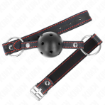KINK - HOLLOW HARD BLACK BALL GAG MODEL 2 65 x 2.5 CM - imagine 2