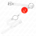 KINK - RED TRANSPARENT PVC BALL 4 CM GAG ADJUSTABLE - imagine 2
