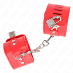 KINK - WRIST RESTRAINTS WITH PADLOCK CLOSURE RED ADJUSTABLE 16-23 CM X 5.5 CM - imagine 2