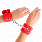 KINK - WRIST RESTRAINTS WITH PADLOCK CLOSURE RED ADJUSTABLE 16-23 CM X 5.5 CM - imagine 4