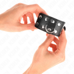 KINK - WRISTBANDS WITH DOUBLE LINE OF ADJUSTABLE STUDS BLACK - imagine 3