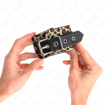 KINK - LEOPARD REAL LEATHER WRIST RESTRAINT ADJUSTABLE 18-29 CM X 5.5 CM - imagine 3