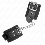 KINK - NYLON WRIST RESTRAINTS BLACK WITH LEATHER BELT BLACK ADJUSTABLE 19-29 CM X 5.1 CM - imagine 2