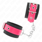 KINK - NYLON WRIST RESTRAINTS BLACK WITH LEATHERETTE BELT RASPBERRY ROSE ADJUSTABLE 19-29 CM X 5.1 CM - imagine 2