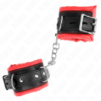 KINK - HEAVY WRIST RESTRAINTS WITH RED FUR LINED ADJUSTABLE 20-30 CM X 6 CM - imagine 2