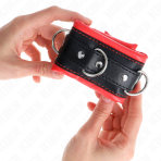 KINK - HEAVY WRIST RESTRAINTS WITH RED FUR LINED ADJUSTABLE 20-30 CM X 6 CM - imagine 3