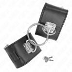 KINK - FIXED WRIST RESTRAINTS WITH RING AND PADLOCK CLOSURE BLACK ADJUSTABLE 16-23 CM X 5.5 CM - imagine 2