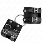 KINK - FIXED WRIST RESTRAINTS WITH RING AND STUDS ADJUSTABLE BLACK 17-22 CM X 6.5 CM - imagine 2