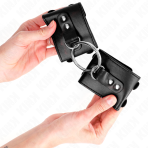 KINK - FIXED WRIST RESTRAINTS WITH RING AND STUDS ADJUSTABLE BLACK 17-22 CM X 6.5 CM - imagine 3