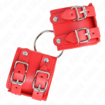 KINK - FIXED WRIST RESTRAINTS WITH RING AND STUDS ADJUSTABLE RED 17-22 CM X 6.5 CM - imagine 2