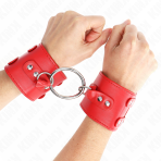 KINK - FIXED WRIST RESTRAINTS WITH RING AND STUDS ADJUSTABLE RED 17-22 CM X 6.5 CM - imagine 4